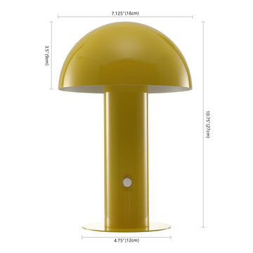 Boletus 10.75" Contemporary Bohemian Rechargeable/Cordless Iron Integrated LED Mushroom Table Lamp